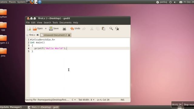 How to write, compile and execute c program in linux (ubuntu) смотреть онлайн