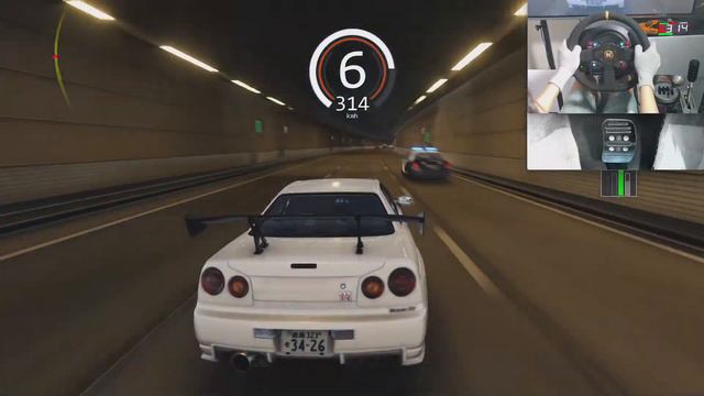 Nissan Skyline GT-R R34 Top Speed Attempt in Tokyo | Steering Wheel Shifter Pedal Cam Assetto Corsa смотреть онлайн