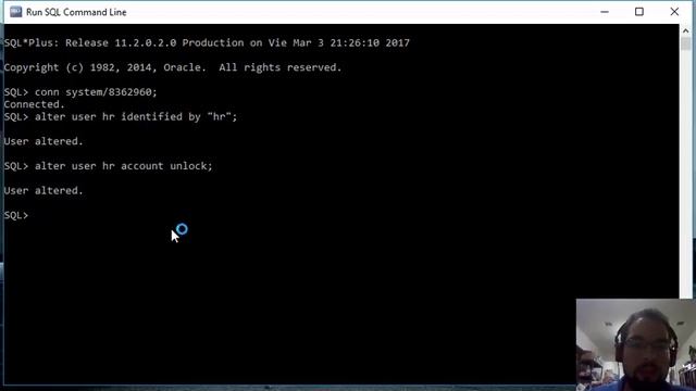 Activar usuario HR en Oracle desde linea de comandos смотреть онлайн