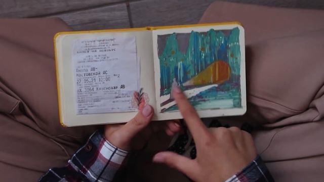 обзор маленького квадратного скетчбука I Sketcbook Tour #обзорскетчбука