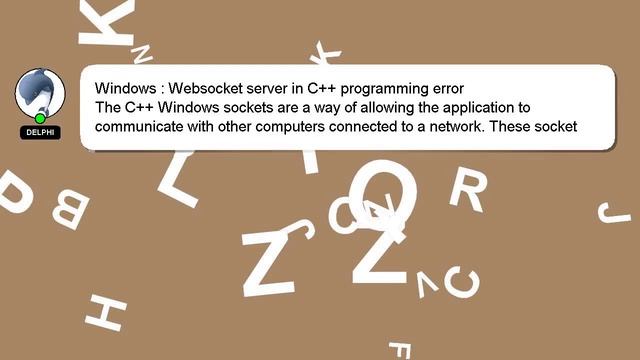 Windows : Websocket Server In C++ Programming Error