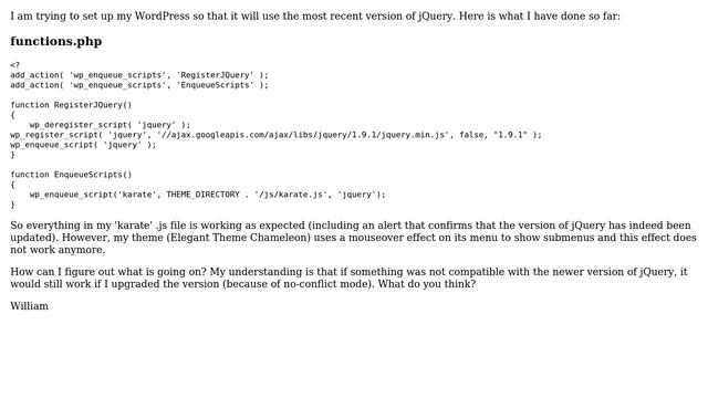 Wordpress: Errors while Loading Most Recent Version of jQuery смотреть онлайн