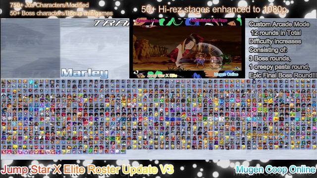 Jump Star X Elite Jus Mugen V3 Roster 2021!!!!(+800 characters) смотреть онлайн
