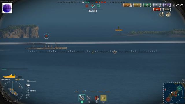 World of #Warships - Линкор #Kaiser хорош в бою. смотреть онлайн