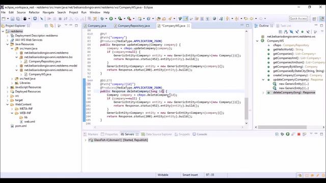 RESTful jersey eclipse project #8 - Deleting an object in the database (DELETE) смотреть онлайн