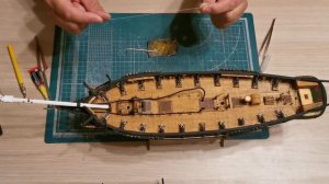 Бриг Меркурий 1:72. Установка якоря