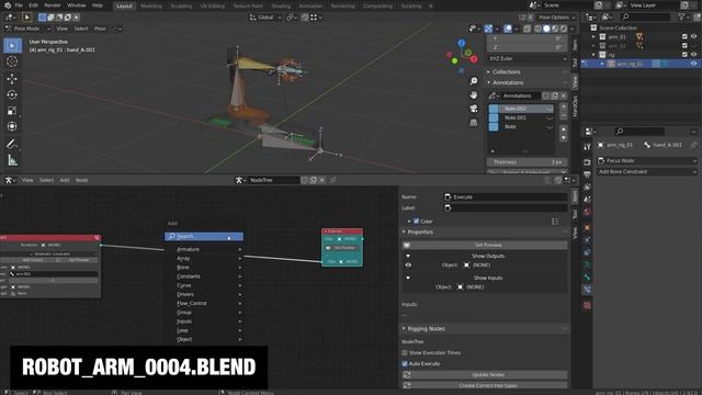Robot Arm Module | Blender Rigging Nodes Walkthrough смотреть онлайн