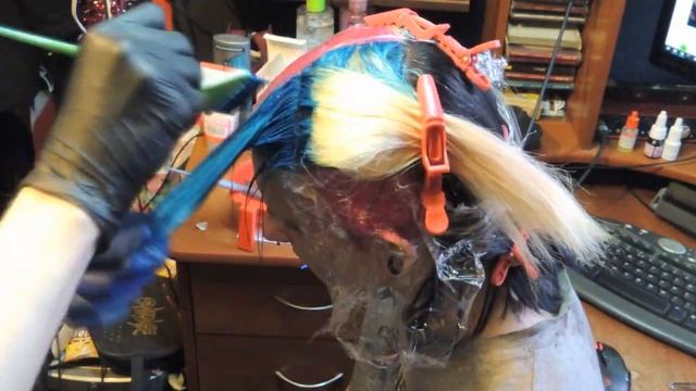 Сплит окрашивание с помощью Anthocyanin P03 и Тоника 5.13 Ocean blue)) смотреть онлайн