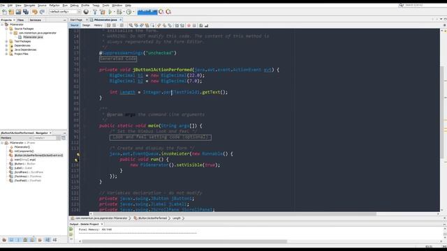 Pi Decimal Generator built using NetBeans IDE in Java смотреть онлайн