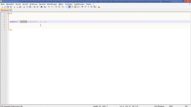 PHP [deutsch] Funktionen 2 - substr() смотреть онлайн