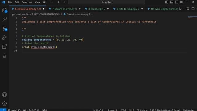 #4 PYTHON PROBLEMS AND SOLUTIONS ON LIST COMPREHENSION смотреть онлайн