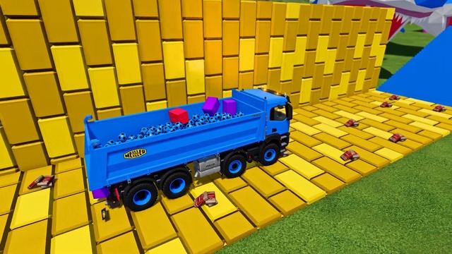 VOLVO vs FIAT vs KAMAZ vs TATRA vs IVECO TRUCKS BATTLE WITH MINI SOCCERS BALLS - FS22 смотреть онлайн