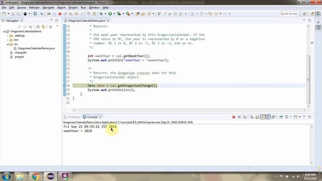 How to use getWeekYear() method of Java.util.GregorianCalendar class? смотреть онлайн