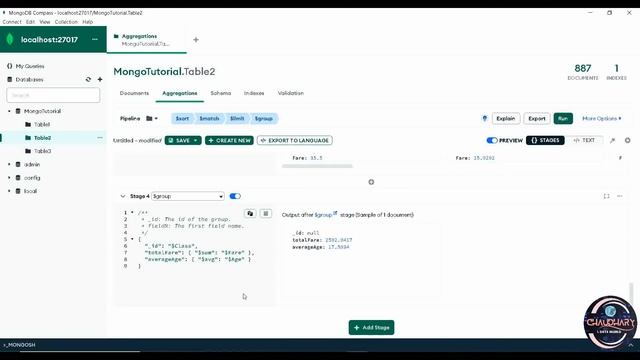 MongoDB Compass Aggregation | Creating the pipeline - Example смотреть онлайн