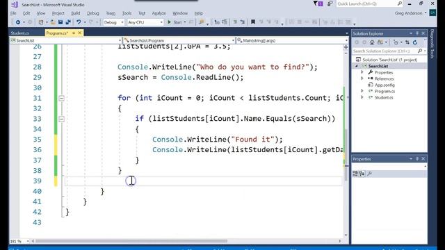 IS303 C# Search for Data in List of Objects смотреть онлайн