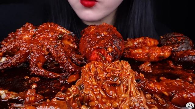 ASMR SPICY SEAFOOD, 해물찜 먹방, OYSTER, 굴 먹방, SPICY ENOKI MUSHROOM, 팽이버섯 먹방, OCTOPUS, SHRIMP 먹방MUKBANG
