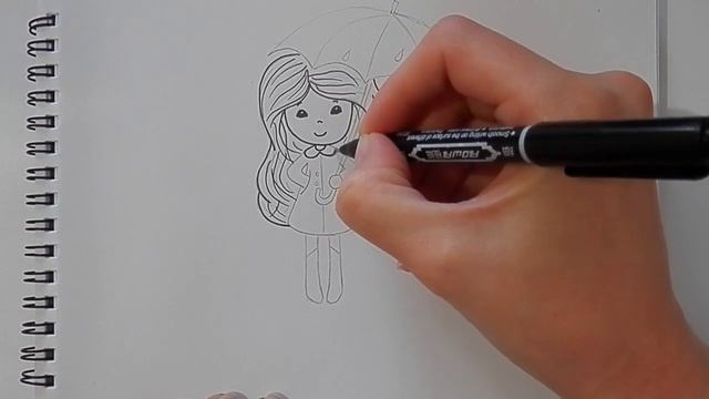 Как ПРОСТО нарисовать ДЕВОЧКУ ПОД ЗОНТОМ, Рисуем Просто/753/How TO draw a GIRL UNDER an UMBRELLA смотреть онлайн