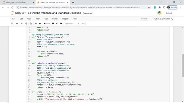 6. MATH IN PYTHON | CALCULATING VARIANCE AND STANDARD DEVIATION смотреть онлайн