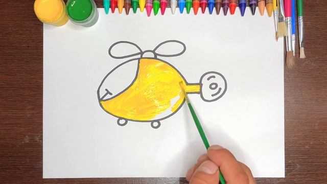Bolalar uchun vertalyot rasm chizish/Helicopter drawing for children/как нарисовать вертолет? смотреть онлайн