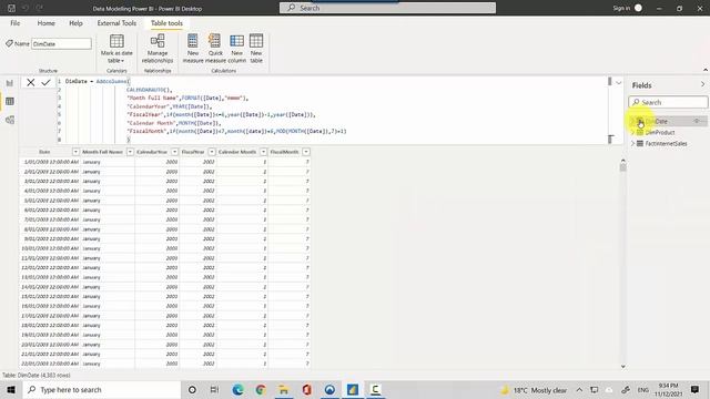 Mark Date Dimension as Date Table in Power BI смотреть онлайн