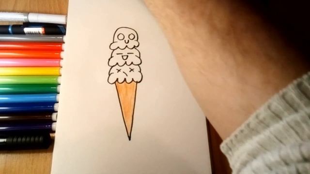 simple drawing / простые рисунки #12 Рисуем мороженку , вместе с вами смотреть онлайн