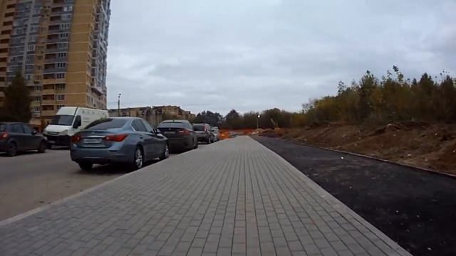 Велодорожка от ТРЦ Июнь (Мытищи) до МКАД (Москва) осенью смотреть онлайн