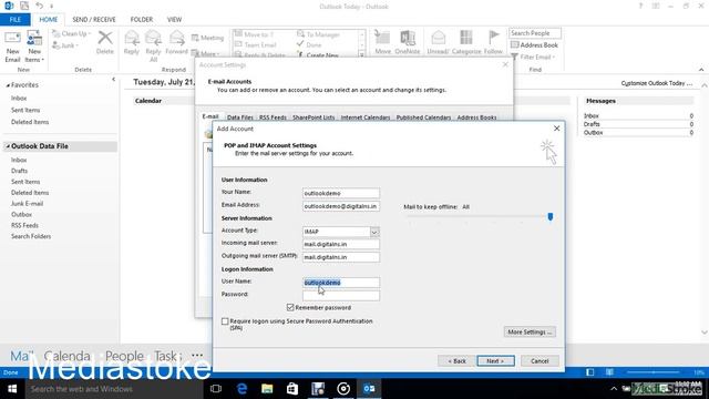 Outlook Setup of email account using IMAP смотреть онлайн