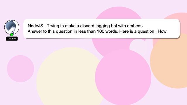 NodeJS : Trying to make a discord logging bot with embeds смотреть онлайн
