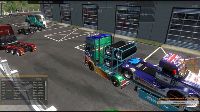 Конвой ВТК СибАвтоТранс в Euro Truck Simulator 2 MP смотреть онлайн