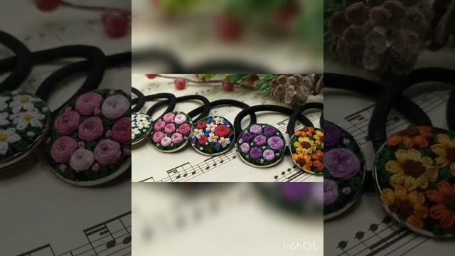 Embroidered Hair Rubbers. Вишиті резинки для волосся