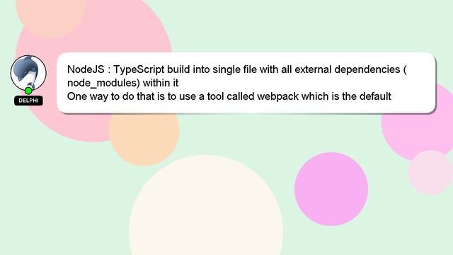 NodeJS : TypeScript build into single file with all external dependencies (node_modules) within it смотреть онлайн