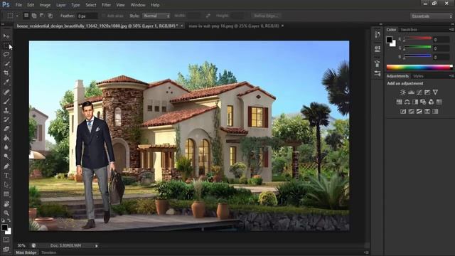 9) Photoshop CS6 - Ajouter une image dans une autre image смотреть онлайн