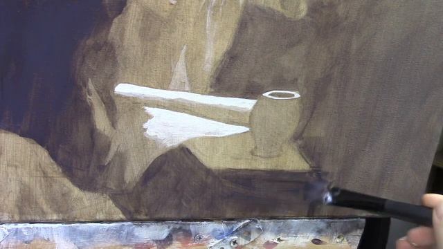 How to Block in Dark Values on a Chiaroscuro Acrylic Painting смотреть онлайн