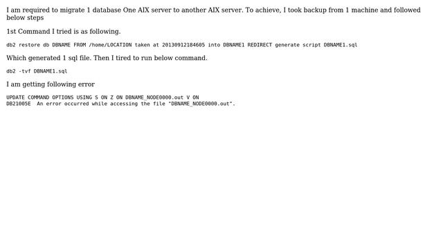 Databases: Error While restoring DB2 db from AIX to AIX server? (2 Solutions!!) смотреть онлайн