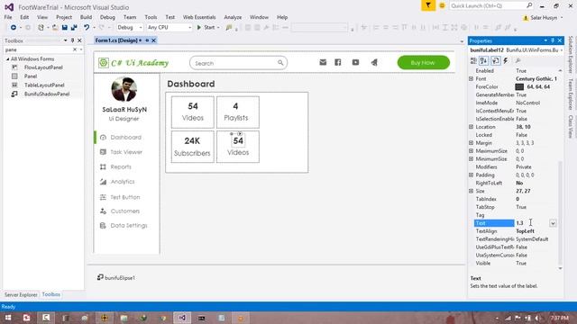 C#- Designing a Dashboard in Windows Form Application смотреть онлайн