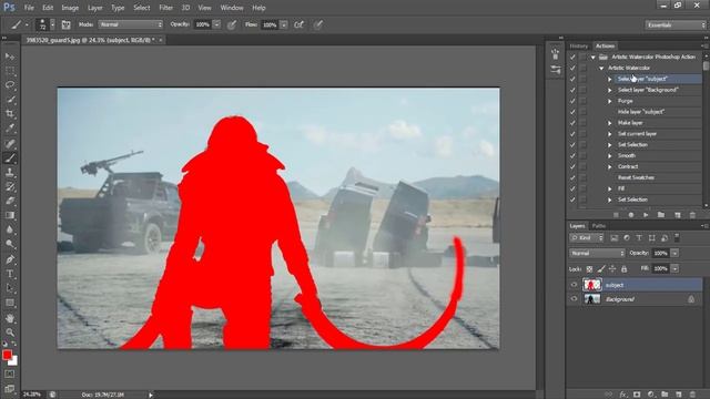 Artistic watercolor photoshop action tutorial смотреть онлайн