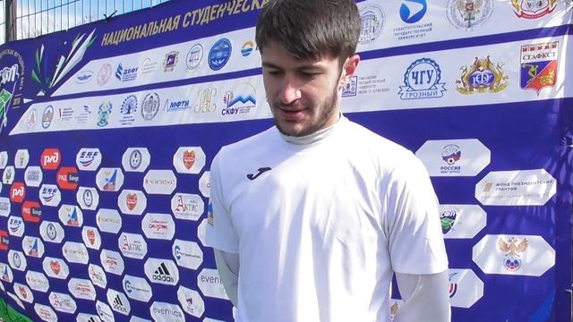 Футболист СКФУ Фёдор Назгаидзе после матча СКФУ - СГАФКСТ (2:2) смотреть онлайн