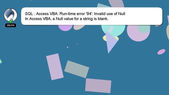 SQL : Access VBA: Run-time error '94': Invalid use of Null смотреть онлайн