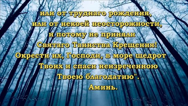 Молитвы за некрещенных и мертворожденных младенцев смотреть онлайн