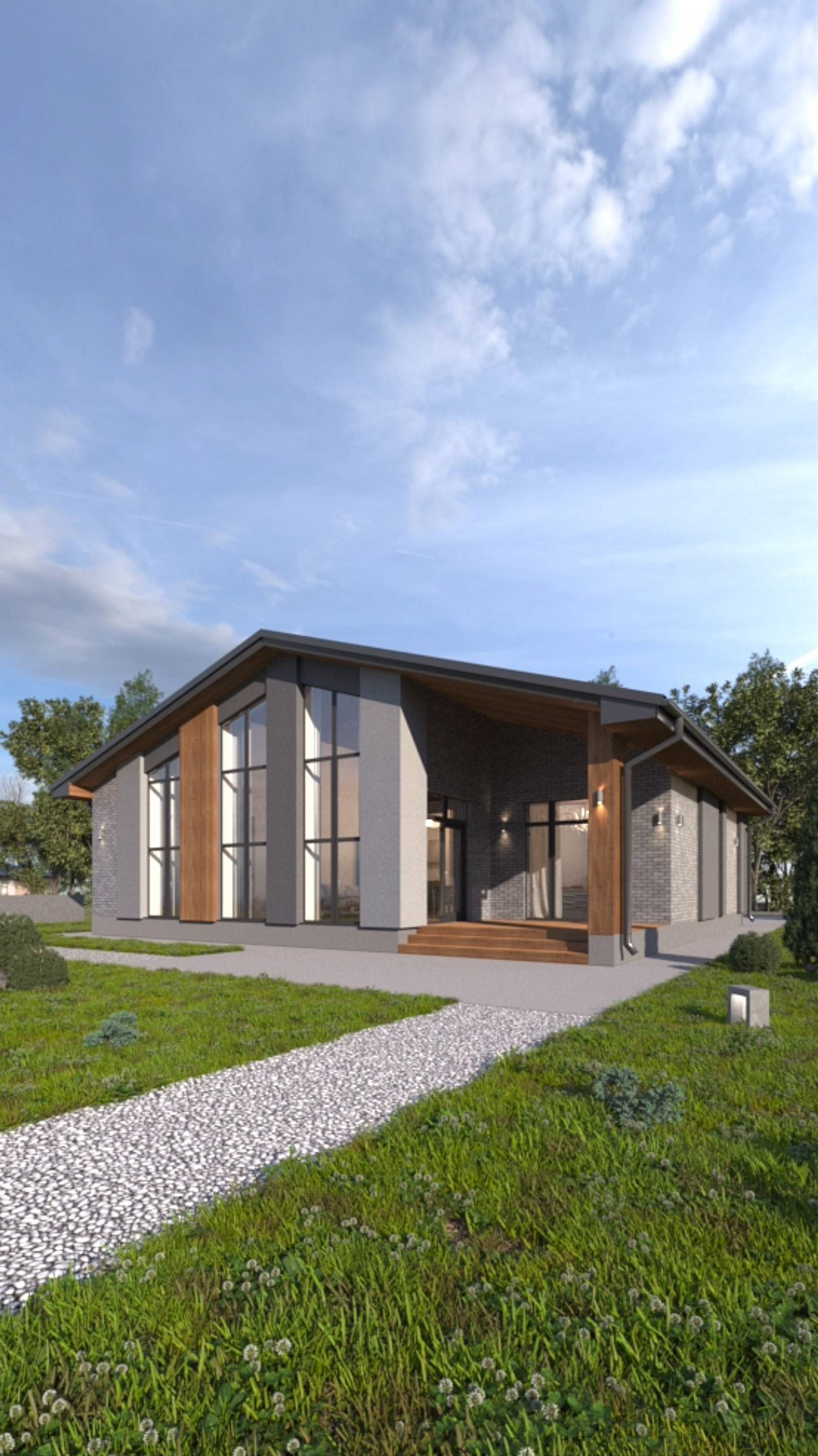 ПРОЕКТ ОДНОЭТАЖНОГО ДОМА СО ВТОРЫМ СВЕТОМ смотреть онлайн