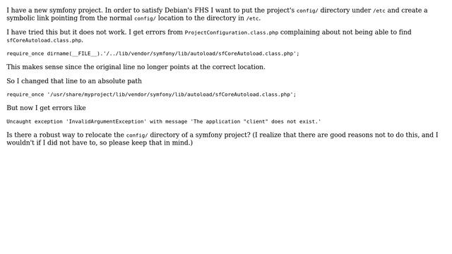 Relocate symfony config directory смотреть онлайн