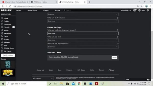 Guide to change Roblox privacy settings