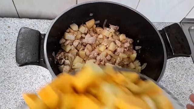 Блюдо из тыквы с курицей. смотреть онлайн