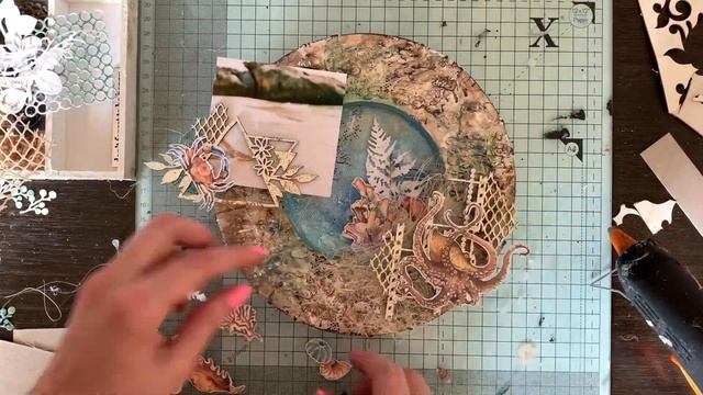 Морское панно в стиле микс-медиа / Mixmedia Canvas Step-by-step Tutorial
