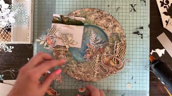 Морское панно в стиле микс-медиа / mixmedia canvas step-by-step tutorial