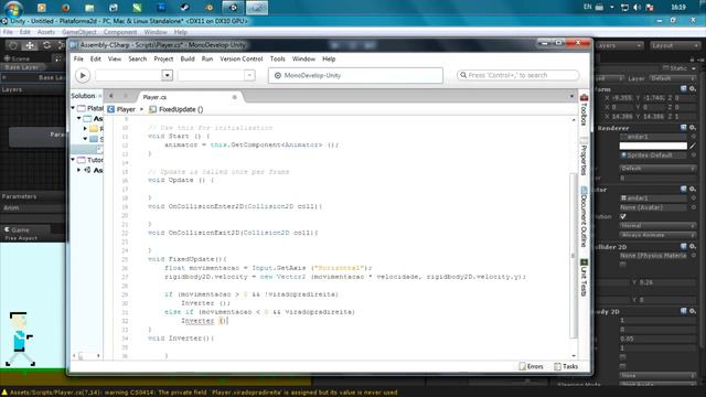 (Tutorial Unity 3D) Jogo de plataforma 2D #1 - Movimentação e animações смотреть онлайн