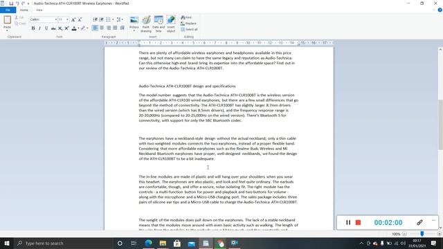 Audio Technica ATH CLR100BT Wireless Earphones Honest Review 2021 смотреть онлайн