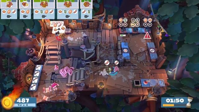 Overcooked 2 Campfire Cook Off Level 2-2 Gameplay 4 star (2 player co-op) смотреть онлайн