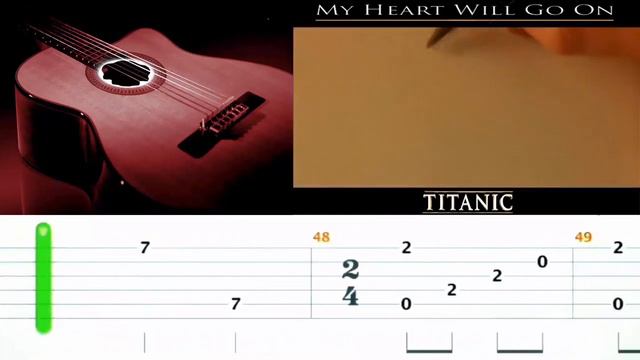My heart Will go on - Titanic (Tab Guitar Solo) Learn guitar solo l Relaxing music смотреть онлайн