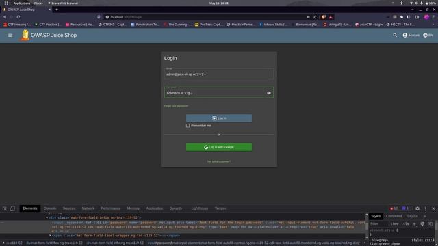 Admin Login using SQL Injection | OWASP Juice Shop смотреть онлайн